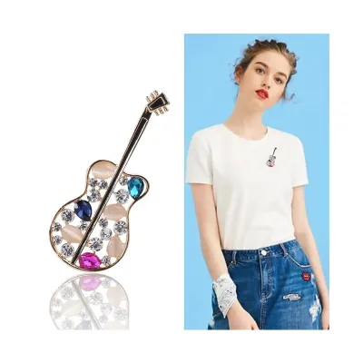 Attractive Guitar Shape Ladies Brooch/Pin